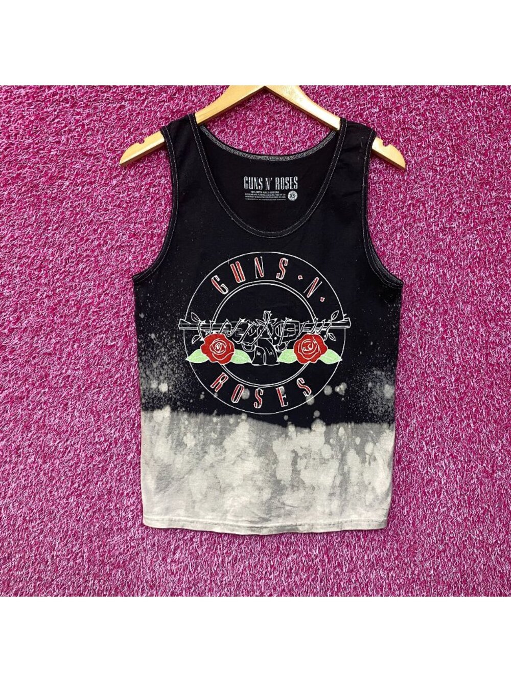 Guns N’ Roses Appetite for Destruction Heavy Metal Bleach Dip-Dye Tank Top XS